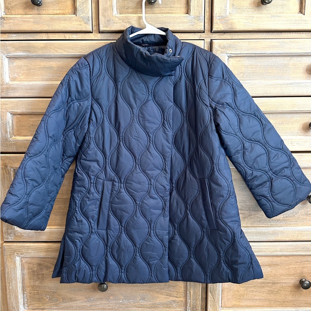 J McLaughlin Navy Quilted Women's Coat